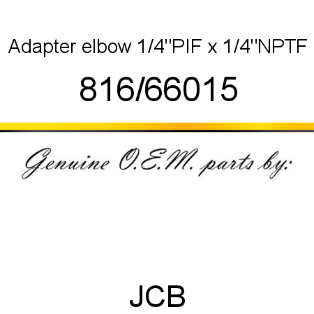 Adapter, elbow, 1/4