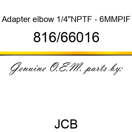 Adapter, elbow, 1/4