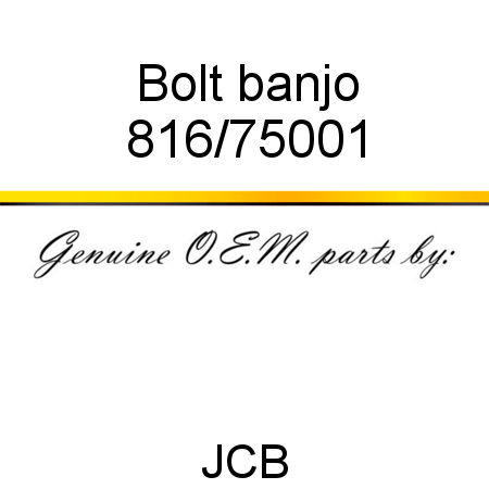 Bolt, banjo 816/75001