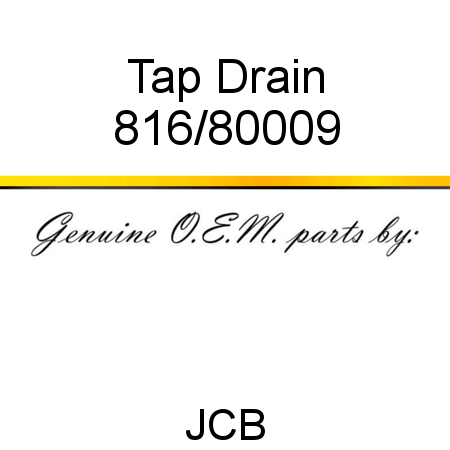 Tap, Drain 816/80009