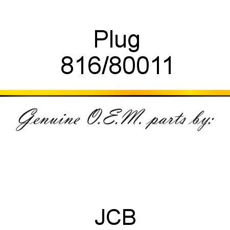 Plug 816/80011