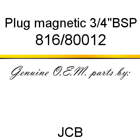 Plug, magnetic, 3/4