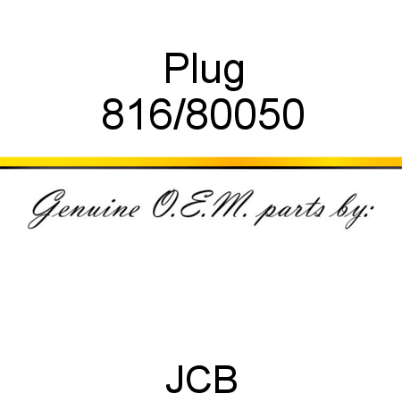 Plug 816/80050