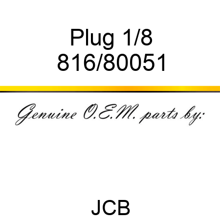 Plug, 1/8 816/80051
