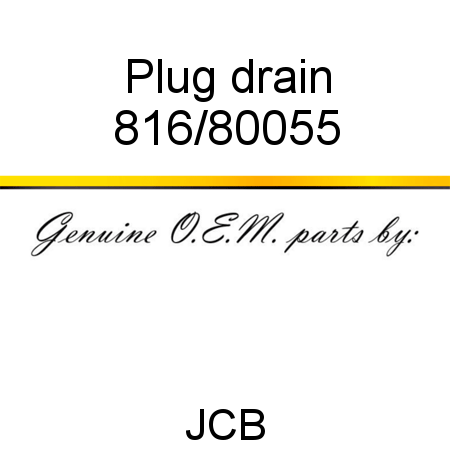 Plug, drain 816/80055