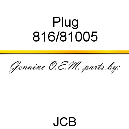 Plug 816/81005