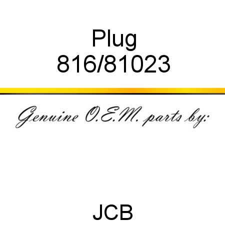 Plug 816/81023