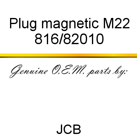 Plug, magnetic, M22 816/82010