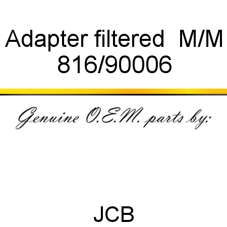 Adapter, filtered  M/M 816/90006