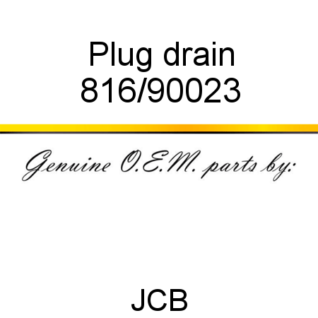 Plug, drain 816/90023