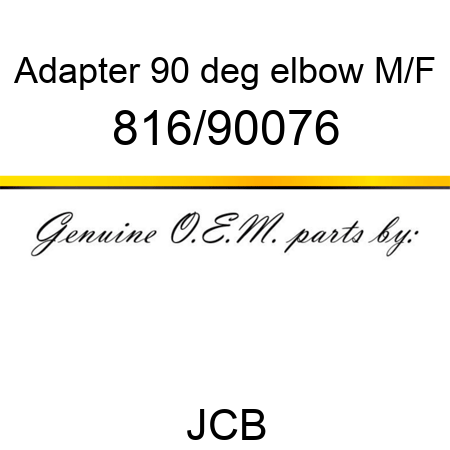 Adapter, 90 deg elbow, M/F 816/90076