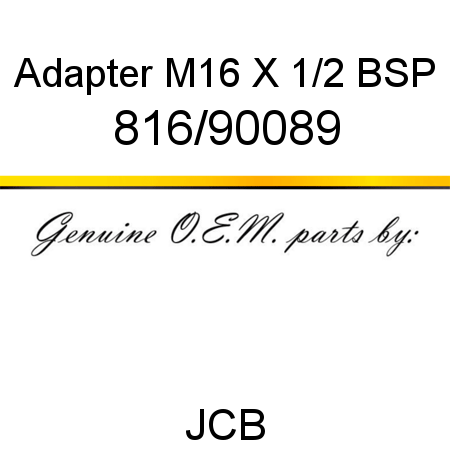 Adapter, M16 X 1/2 BSP 816/90089
