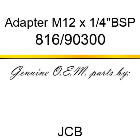 Adapter, M12 x 1/4