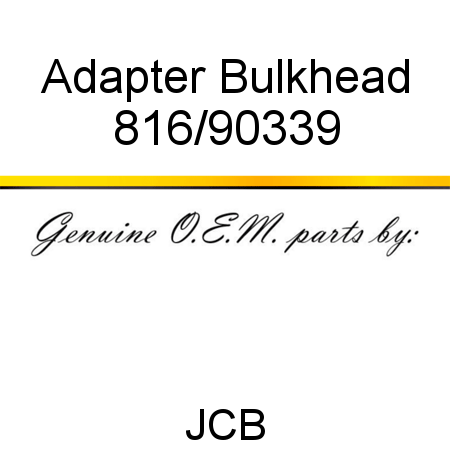 Adapter, Bulkhead 816/90339