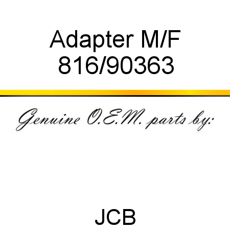 Adapter, M/F 816/90363
