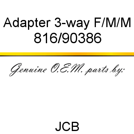 Adapter, 3-way F/M/M 816/90386