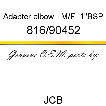 Adapter, elbow   M/F  1