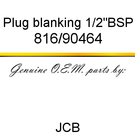 Plug, blanking 1/2