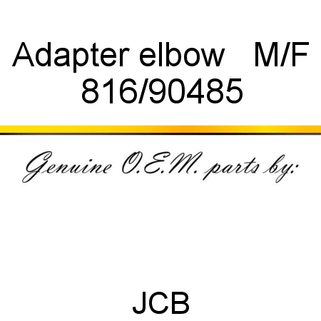 Adapter, elbow   M/F 816/90485