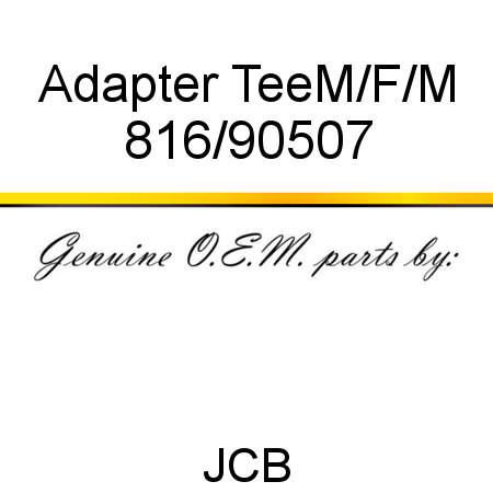Adapter, Tee,M/F/M 816/90507