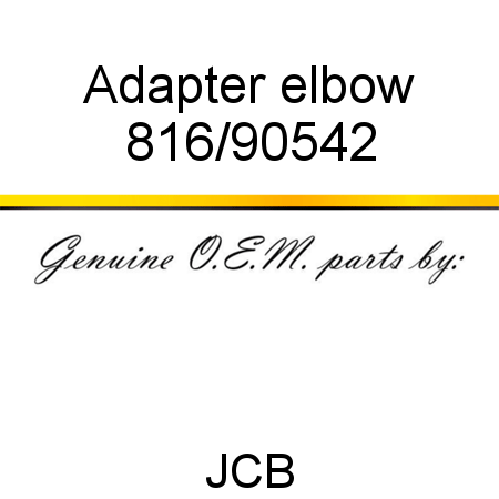 Adapter, elbow 816/90542