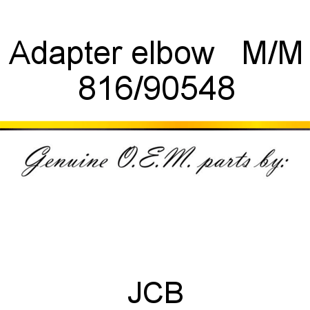 Adapter, elbow   M/M 816/90548