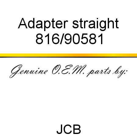 Adapter, straight 816/90581