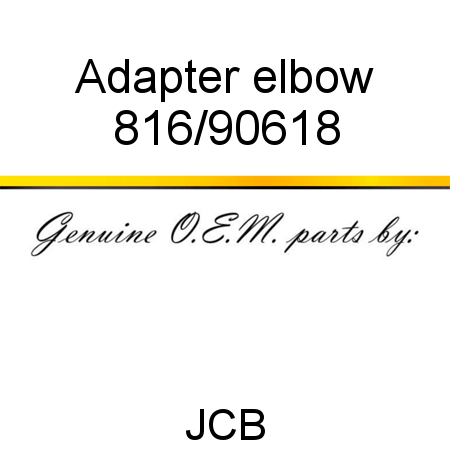 Adapter, elbow 816/90618