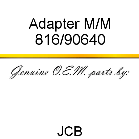 Adapter, M/M 816/90640