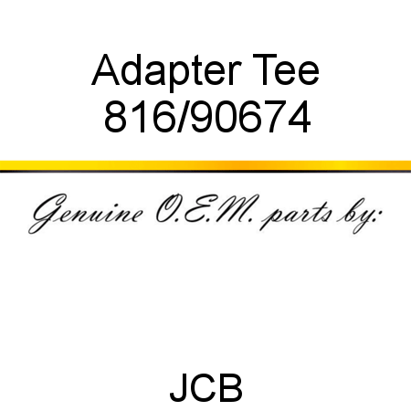 Adapter, Tee 816/90674