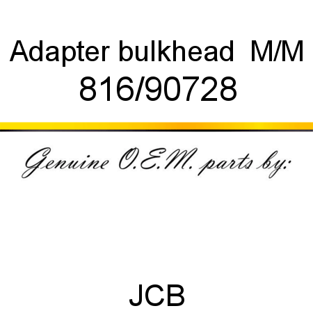 Adapter, bulkhead  M/M 816/90728