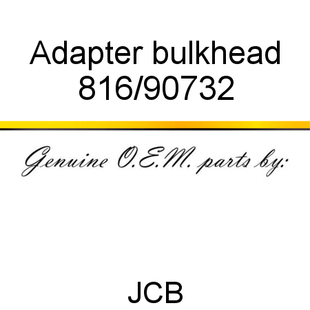 Adapter, bulkhead 816/90732
