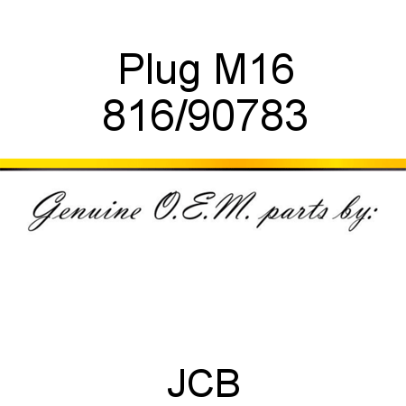 Plug, M16 816/90783