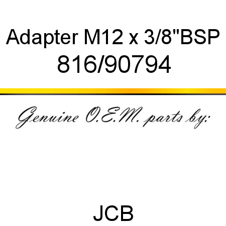 Adapter, M12 x 3/8