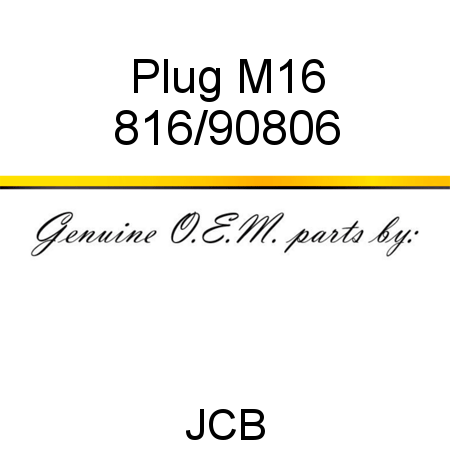 Plug, M16 816/90806