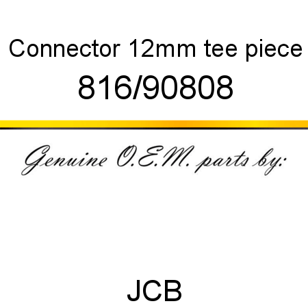 Connector, 12mm tee piece 816/90808