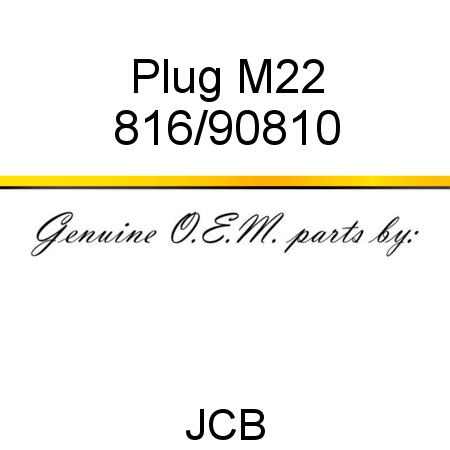 Plug, M22 816/90810