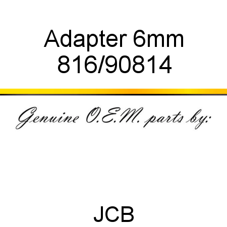 Adapter, 6mm 816/90814