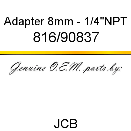 Adapter, 8mm - 1/4