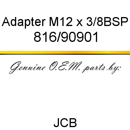 Adapter, M12 x 3/8BSP 816/90901