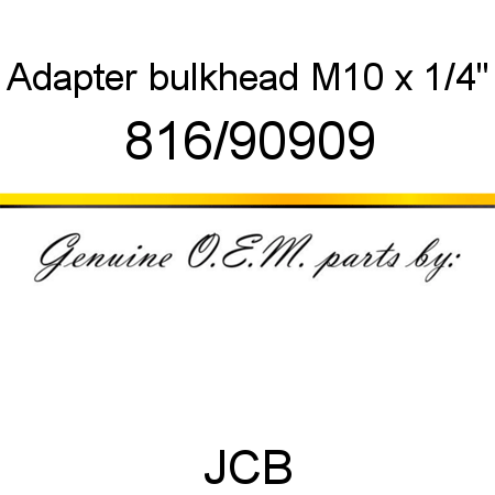 Adapter, bulkhead, M10 x 1/4