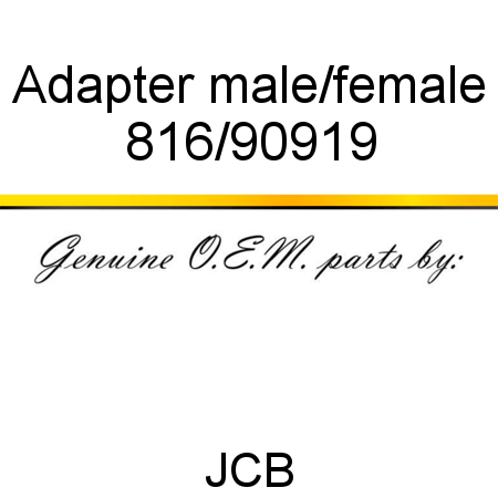 Adapter, male/female 816/90919