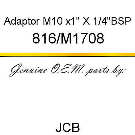 Adaptor, M10 x1