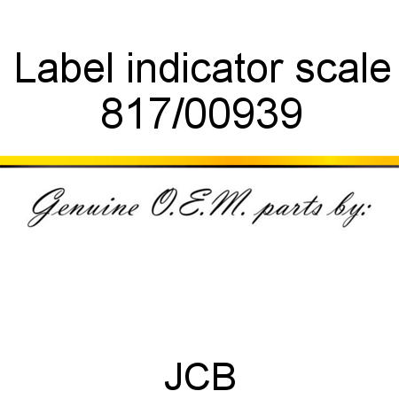 Label, indicator scale 817/00939