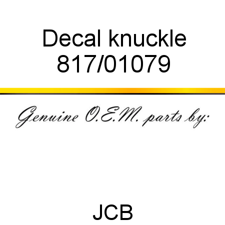 Decal, knuckle 817/01079