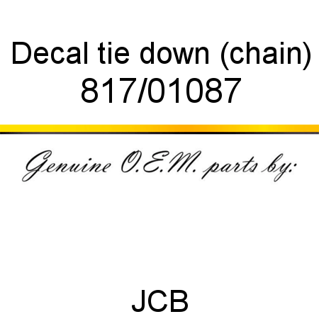 Decal, tie down (chain) 817/01087