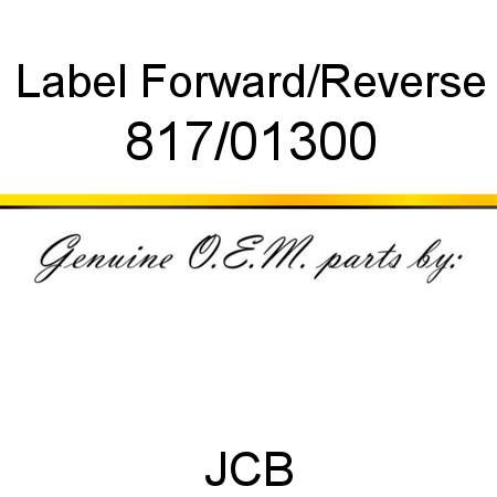 Label, Forward/Reverse 817/01300