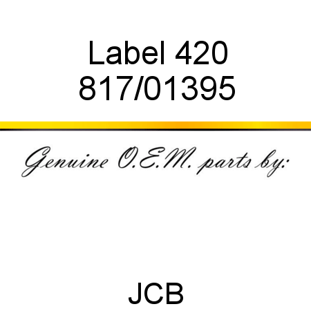 Label, 420 817/01395