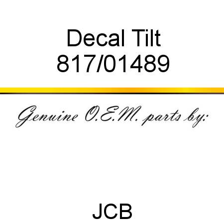 Decal, Tilt 817/01489