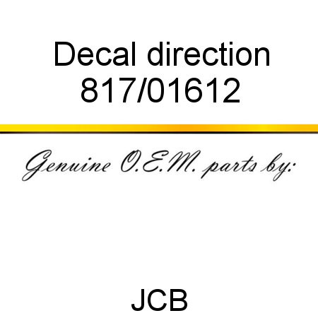 Decal, direction 817/01612